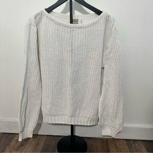 L.L. Bean Women's Cream Knit 100% cotton Sweater